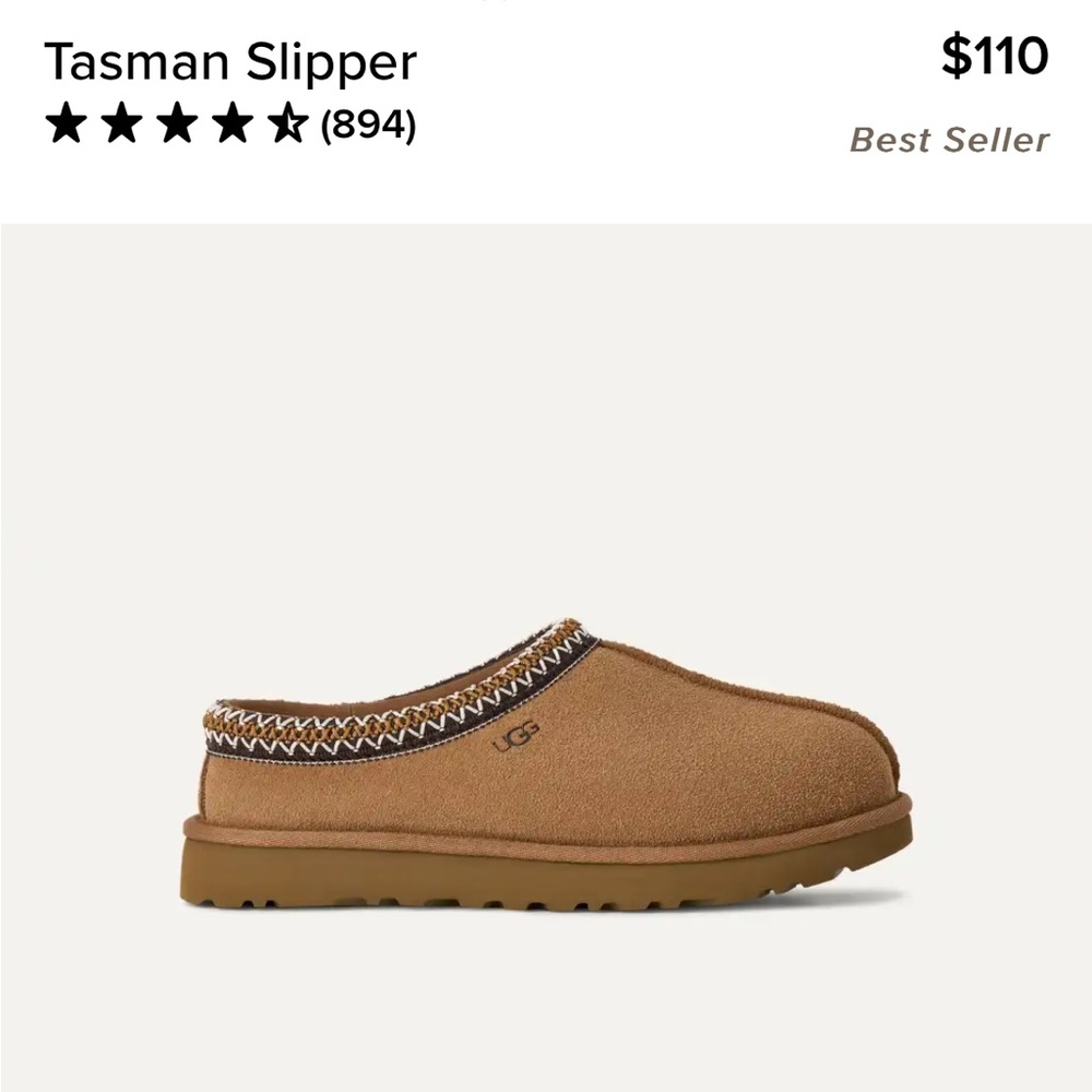 New in box Ugg Tasman Slippers. Size 6.